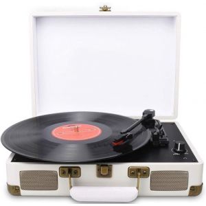 DIGITNOW! Belt-Drive LP Platine Vinyle st&eacute;r&eacute;o, 3 vitesses avec Enceinte Interne, AUX In et prise RCA.