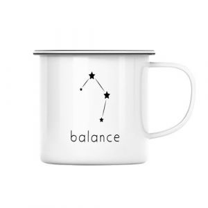 Fabulous Mug en métal émaille Balance Etoile Signe Astrologie