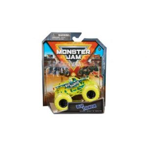 Monster jam collection - diecast truck blue thunder 1/64  collector series 34 - camion monstre jaune neon - set vehicule + carte