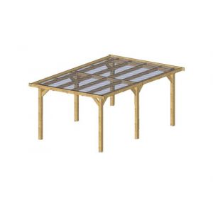 Carport Toit Plat - 3,5 m x 7,5 m - PIN DOUGLAS - 26,25 m²