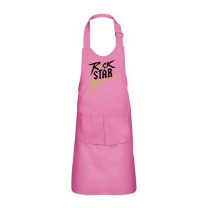 Fabulous Tablier Cuisine Enfant 2 Poches Rose Rock Star Guitare - Haut de gamme