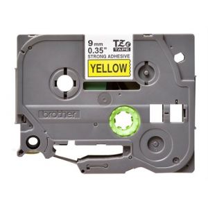 Brother TZe-S621 - Adhésif extra fort - noir sur jaune - Rouleau (0,9 cm x 8 m) 1 cassette(s) ruban laminé - pour Brother PT-D210, D600, H110, H200; P-Touch PT-1880, E310, H107; P-Touch Cube Plus PT-P710