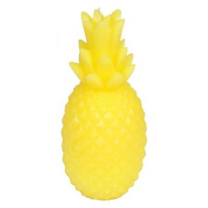 Bougie D&eacute;co "Ananas Tropical" 20cm Jaune