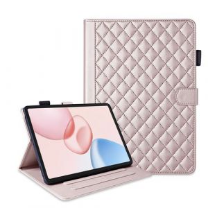 &Eacute;tui FOXDOCK pour tablette Honor Pad 10 12.1 Inch coque arri&egrave;re flexible en TPU avec support multi angles-Rose
