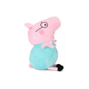Grande peluche peppa pig : papa pig 50 cm - peluche licence - cochon - grand doudou enfant