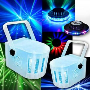 2 MINI DERBY Kolor Lytor EFFET LIGHT 4 LED RVBW + Roundmagic effet OVNI