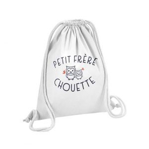 Fabulous Sac de Gym en Coton Blanc Petit Fr&egrave;re Famille Chouette 12 Litres