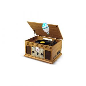 Cha&icirc;ne Platine Vinyle Hifi Tourne-Disque Evidence WOOD 33/45/78, 60W, FM, CD, Cassette, BT USB REC, r&eacute;tro Vintage LED