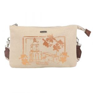 Les Tropeziennes par M.Belarbi - Pochette bandouli&egrave;re "Oliana" - beige - 27 x 17 x 2 cm - Beige