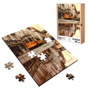 Puzzle en bois 48 Pièces Fabulous - Tramway Lisbonne reflet dans l'Eau (28 x 20 cm)