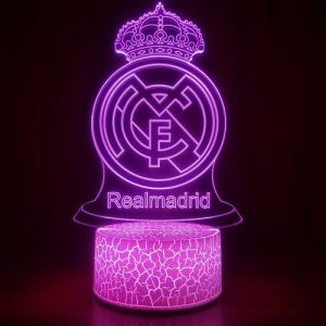 Lampe d'illusion 3D VORMOR Veilleuse Tactile 7 Couleurs avec Télécommande - Real Madrid CF