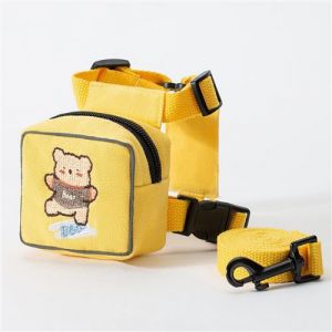 Harnais Chat avec Laisse et Sac &agrave; Dos Lapin Mignon FONGWAN R&eacute;glable pour Chiot Chaton de Petite et Moyenne Taille, S - Jaune