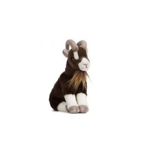 Peluche chèvre brune assise 22 cm - AN408