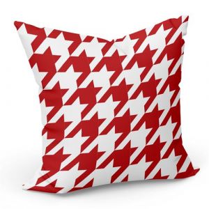 Fabulous Coussin Multicolore Motif Pied de poule Rouge [40x40 cm]