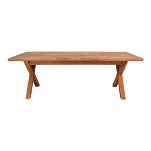 MWlab Table en bois de pin recycl&eacute; massif avec un style vintage et pieds en bois en forme de croix - mod&egrave;le 089 - 220 cm