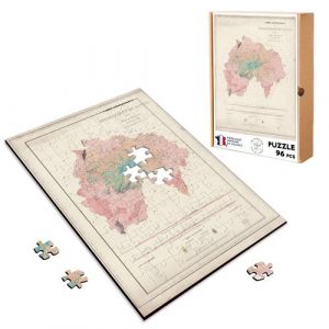 Puzzle en bois 96 Pi&egrave;ces Fabulous - 15 Cantal D&eacute;partement Carte G&eacute;ologique (28 x 20 cm)