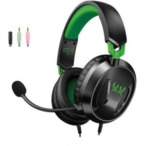 Casque Gamer KOTION EACH G3100 avec Micro et C&acirc;ble de Conversion - pour PS5, PS4, Vert