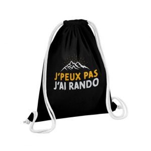 Fabulous Sac de Gym en Coton Noir J'peux pas j'ai rando 12 Litres