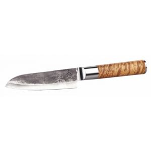 Tokio Kitchenware : Couteau Santoku avec lame en acier Damas 14 cm et coffret en bois
