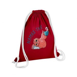 Fabulous Sac de Gym en Coton Rouge Namas-th&eacute; Hibou 12 Litres