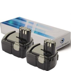Lot de 2 batteries pour Hitachi DV 18DL perceuse visseuse 3000mAh 18V - Visiodirect -