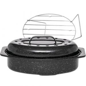 Cocotte ovale en acier carbon 38x26cm + grille Warmcook 0508+2006