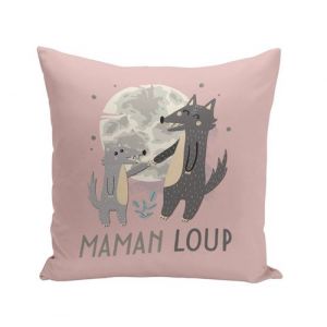 Fabulous Coussin rose Maman Loup [40x40 cm]