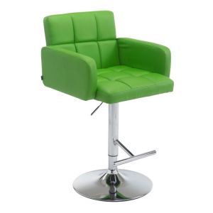 CLP Tabouret de bar Los Angeles similicuir avec pied en m&eacute;tal , Vert/Chrome