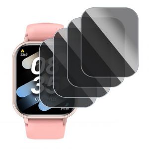 Protection Anti-Espion en Verre Fl&eacute;xible pour QCOQ Montre Connect&eacute;e 1,96 Pouces (Pack x4)