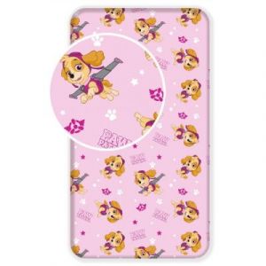 Pat Patrouille Pink - Drap Housse Enfant - Literie 90 x 190 cm