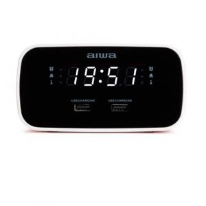 Radio-r&eacute;veil Aiwa CRU-19RD LED rouge avec charge USB et alarme graduelle