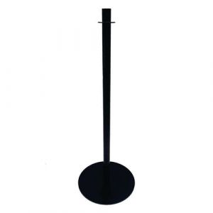 Poteau d'Accueil en Acier Noir Tête Plate Hauteur 95 cm Bolero