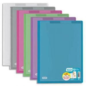 Lot de 10 Protège-documents Hawaï 160 vues avec 4 intercalaires,en polypropylène 5/10ème, assortis translucide