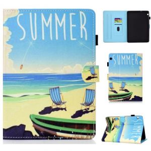 Etui en PU porte-cartes flip plage estivale pour votre Huawei MediaPad T3 10