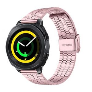 Strap-it Bracelet acier inoxydable - compatible pour Samsung Gear Sport (rose)