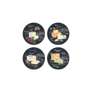 Coffret 4 assiettes a fromage world of cheese - jd diffusion