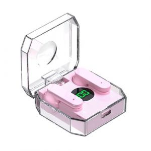 Ecouteurs Bluetooth Blancs Qualité HIFI Affichage Digital Contrôle Tactile Rose YONIS