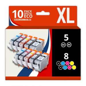 Pack 10 cartouches compatibles CANON PGI-5/CLI-8