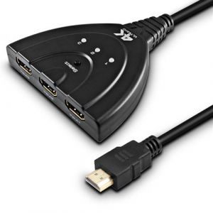 Alpexe multiprise hdmi, switch hub commutateur 3 entrée 1 sorties supporte 3d 1080p hdcp pour hdtv chromecast roku dvd dvr xbox