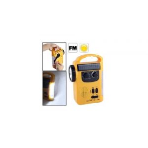 Led avec panneau solaire lanterne de secours à à manivelle à énergie de la dynamo / multi-fonction lampe de poche à del extérieure avec radio am / fm