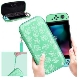 Pochette de transport et housse protection d'écran Animal Crossing pour Nintendo Switch Lite + 2 x casquettes en silicone