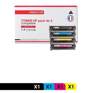4 Toners - CF210X CB540A CE320A 716K 731HK + C (Noir + Bleu + Magenta + Jaune) - Compatible pour HP