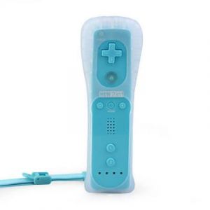 Manette Wiimote Plus avec étui de protection en silicone pour Wii et Wii U - Bleu