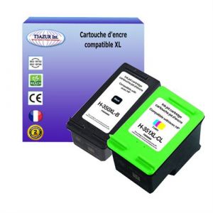 2 Cartouches d'encre compatibles avec HP 350 351 XL noire et couleur pour HP DeskJet D4268, D4300, D4360, D4363, D4368