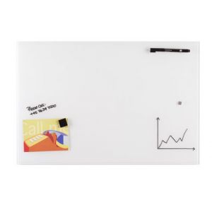 NAGA CLASSIC - Tableau magn&eacute;tique en verre - 40 x 60 cm - Blanc