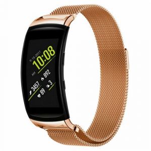 Strap-it Bracelet Milanais - compatible pour Samsung Gear Fit 2 / Fit 2 Pro (or rose)