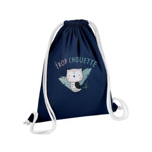 Fabulous Sac de Gym en Coton Bleu Trop Chouette 12 Litres