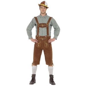 Smiffys Costume traditionnel Hanz le Bavarois Deluxe, Multicolore , avec culotte bavaroise, Taille L