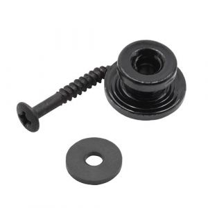 Bouton de sangle vhbw pour guitare &ndash; Ceinture pour guitare classique, folk, basse, &eacute;lectrique &ndash; noir champignon