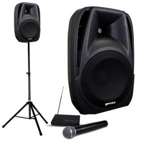 Enceinte amplifi&eacute;e 300W, MIC PIED, Bar Animations